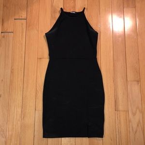 Tight black mini dress